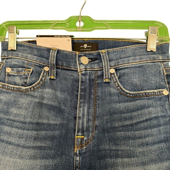 7 For All Mankind Super Skinny High Waist Ankle Jeans Size 24 NWT 26" inseam - Picture 7 of 7
